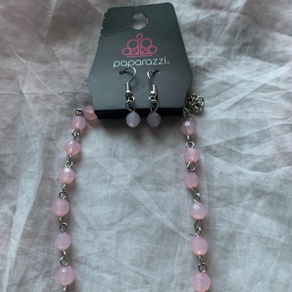Paparazzi pink necklace set